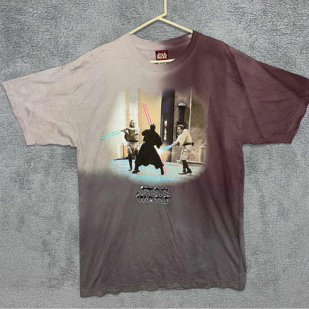 Vtg Men XL Star Wars Episode 1 The Phantom Menace Jedi vs Sith Darth Maul Shirt